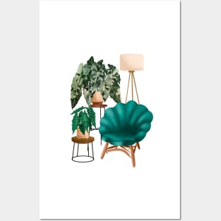 House plants collection 41.3, Interior with plants Posters and Art